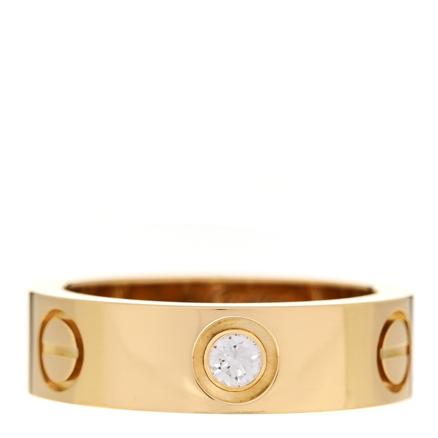 Cartier 18K Yellow Gold 3 Diamond 5.5mm LOVE Ring 50 5.25 1 of 4