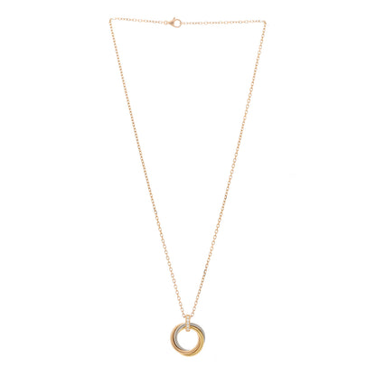 Cartier 18K Pink White Yellow Gold Diamond Trinity Pendant Necklace 2 of 7