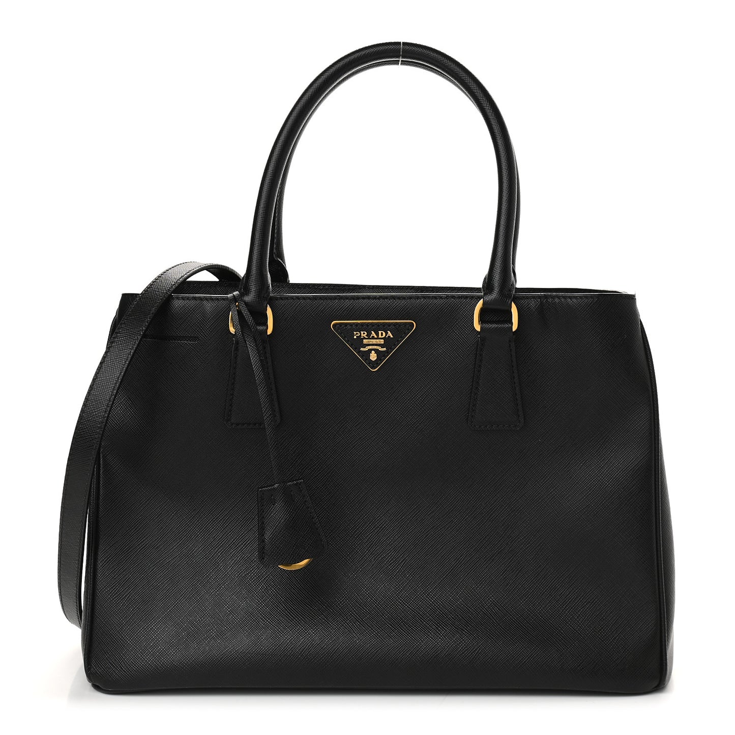 Saffiano Lux Medium Tote Black