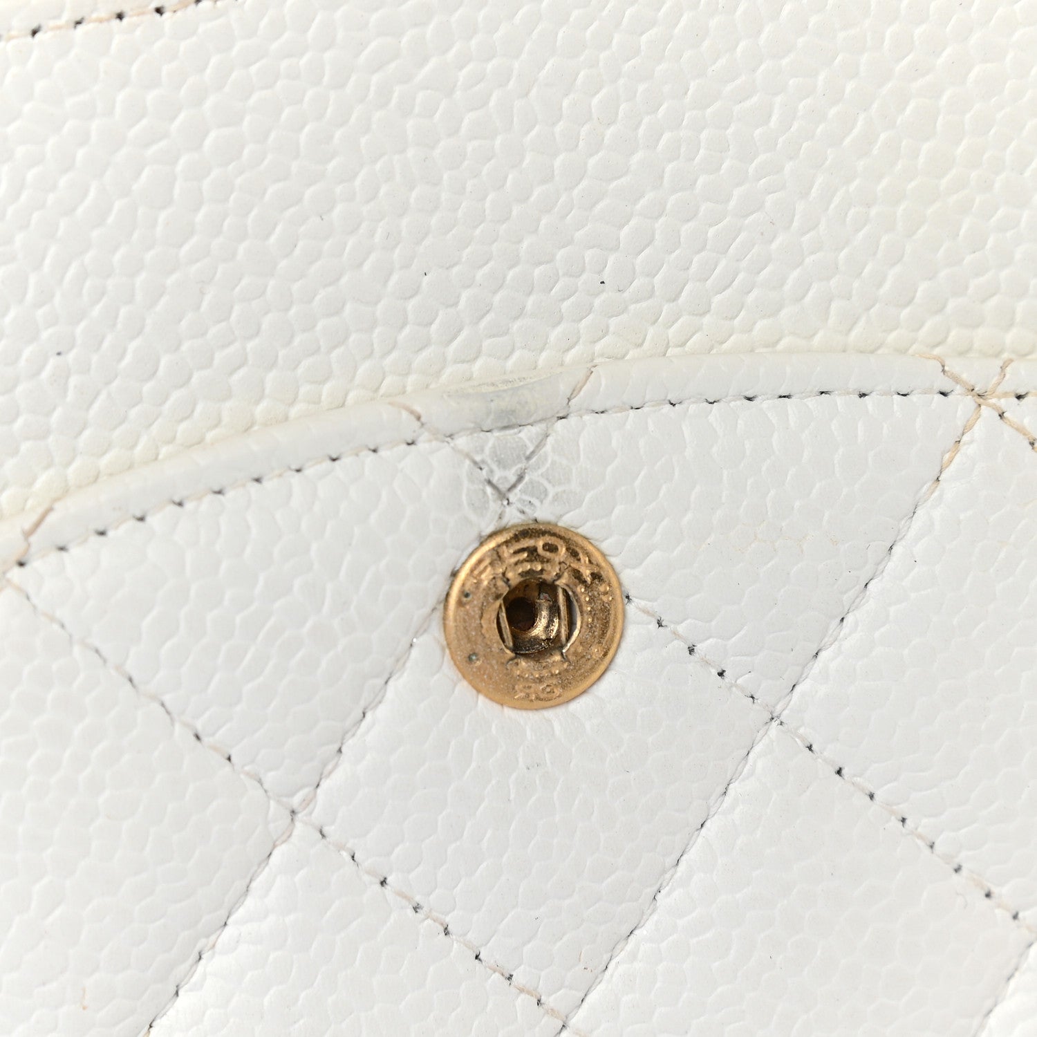 Chanel Caviar Quilted Medium Double Flap White 10 of 11