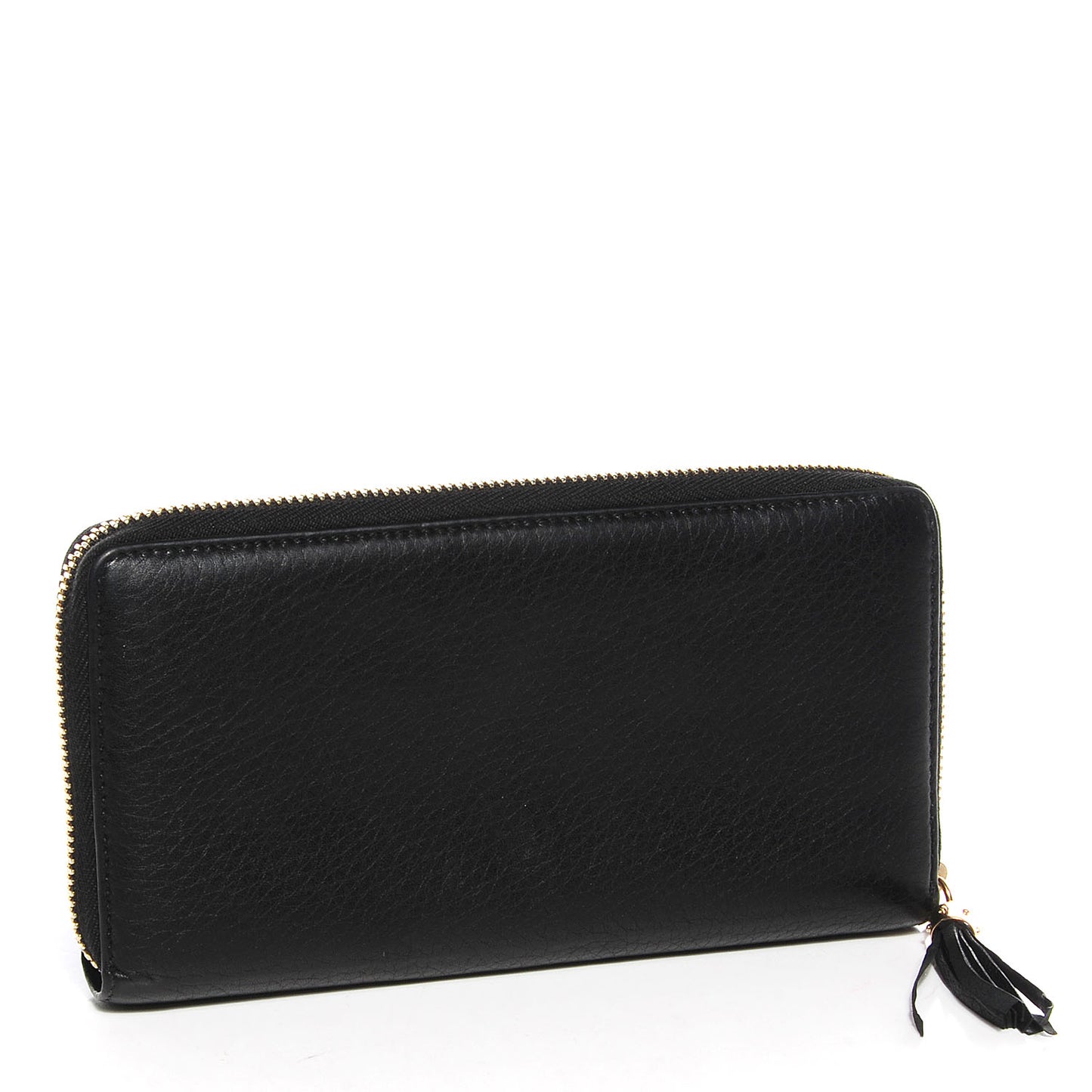 Pebbled Calfskin Soho Zip Around Wallet Black