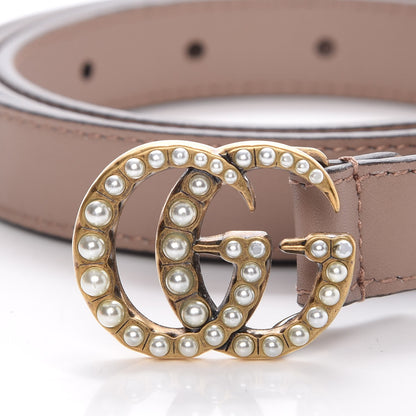 Gucci Calfskin Pearl Double G 20mm Belt 95 38 Porcelain Rose 3 of 8
