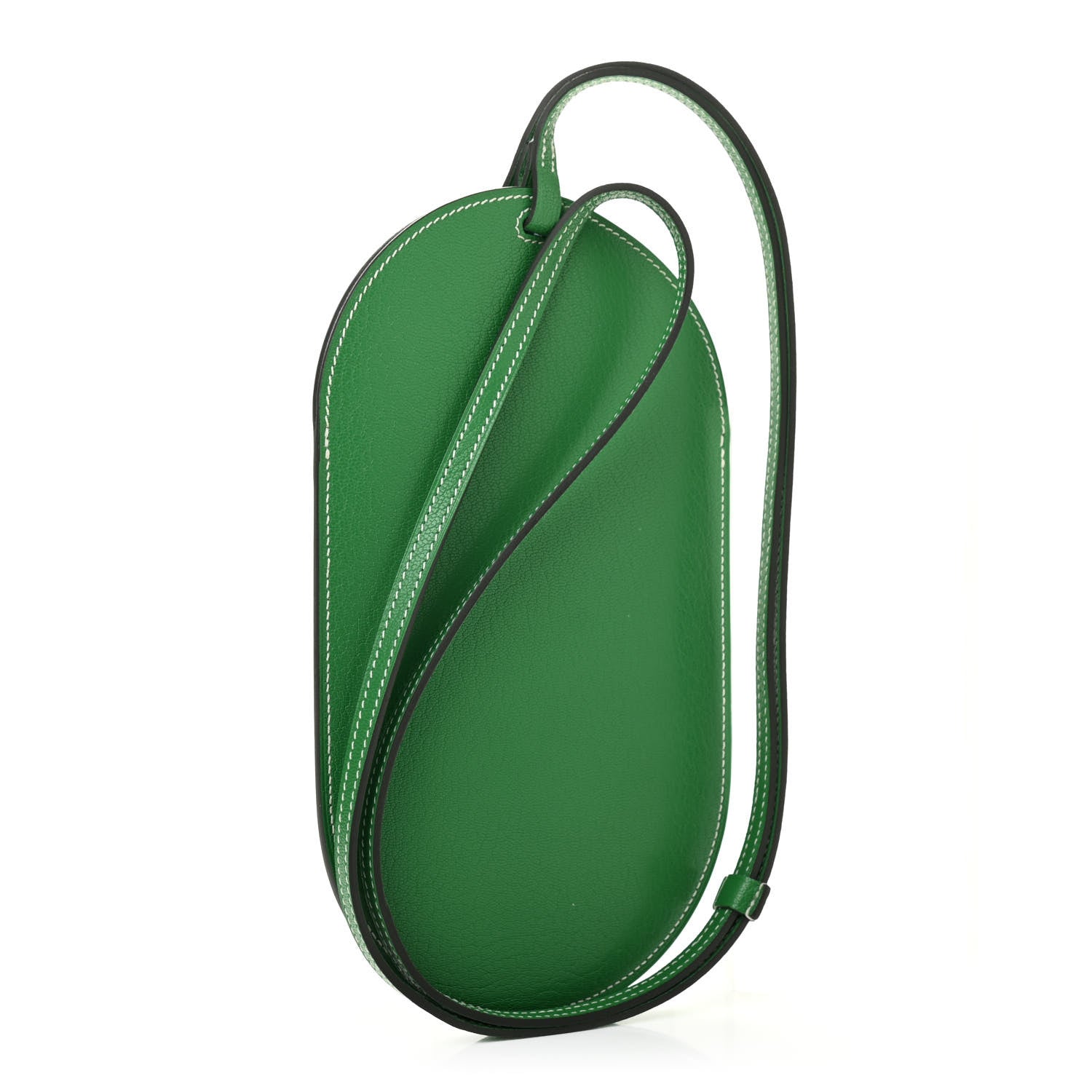 Hermes Chevre Mysore Verso In-The-Loop Phone To Go GM Case Bamboo Celeste 3 of 7