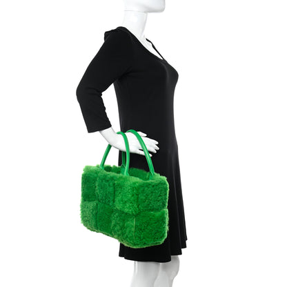 Bottega Veneta Shearling Small Intrecciato Arco Tote Parakeet 2 of 10
