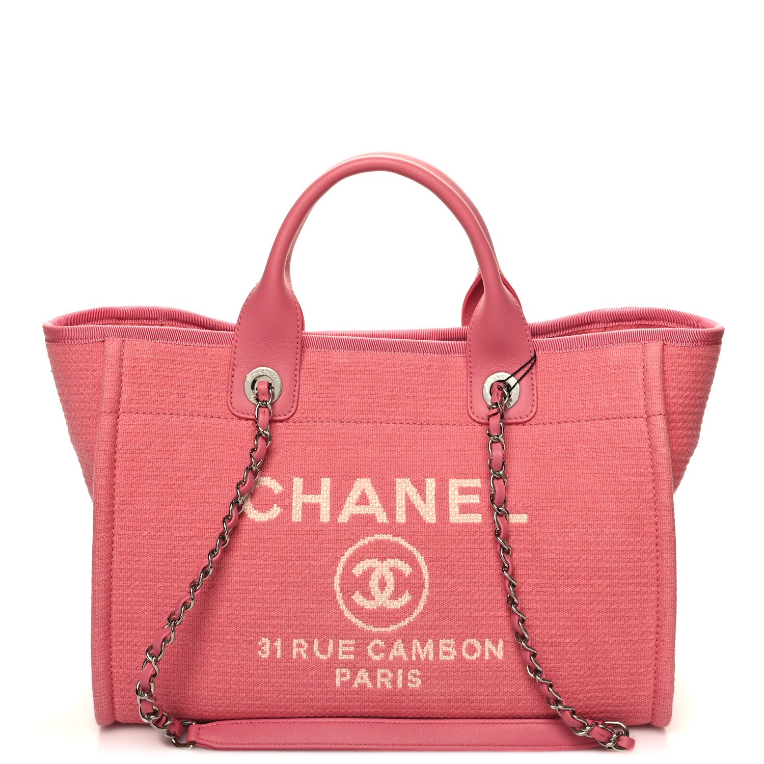 Chanel Mixed Fibers Small Deauville Tote Pink 1 of 16