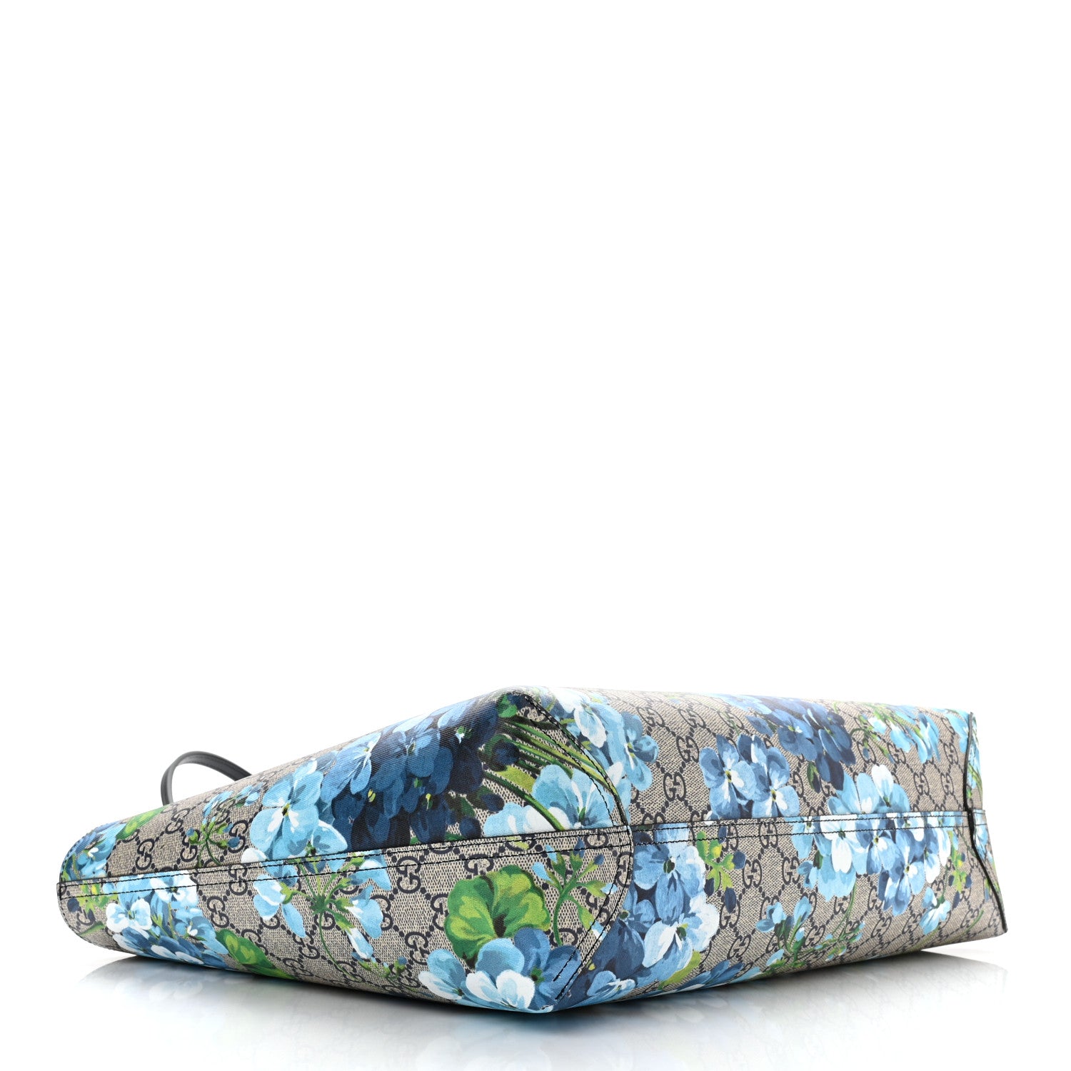 Gucci GG Supreme Monogram Blooms Medium Reversible Tote Beige Blue Navy 4 of 9