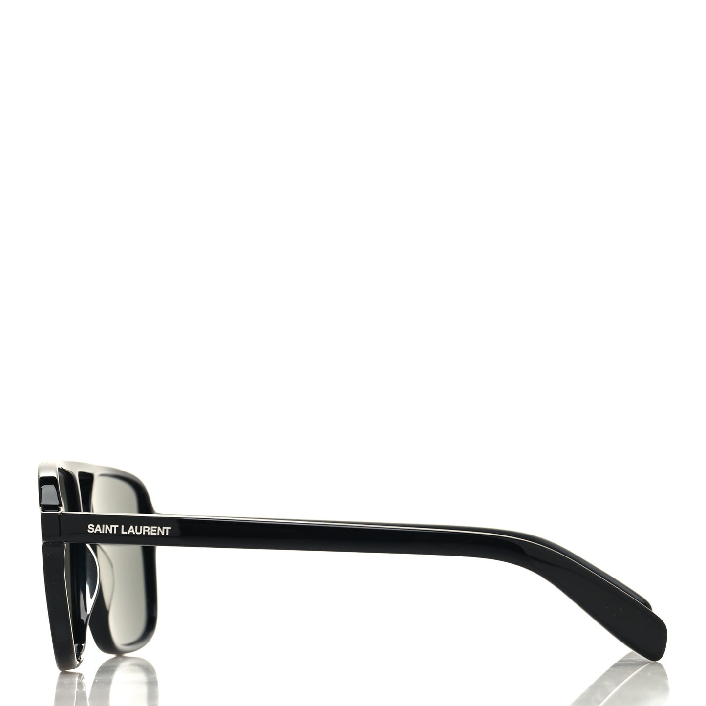 Acetate Brow Bar Aviator Sunglasses SL176 Black