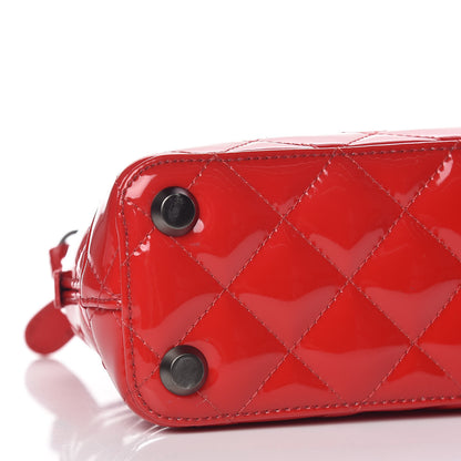Balenciaga Patent Quilted XXS Ville Top Handle Bag Red 5 of 9