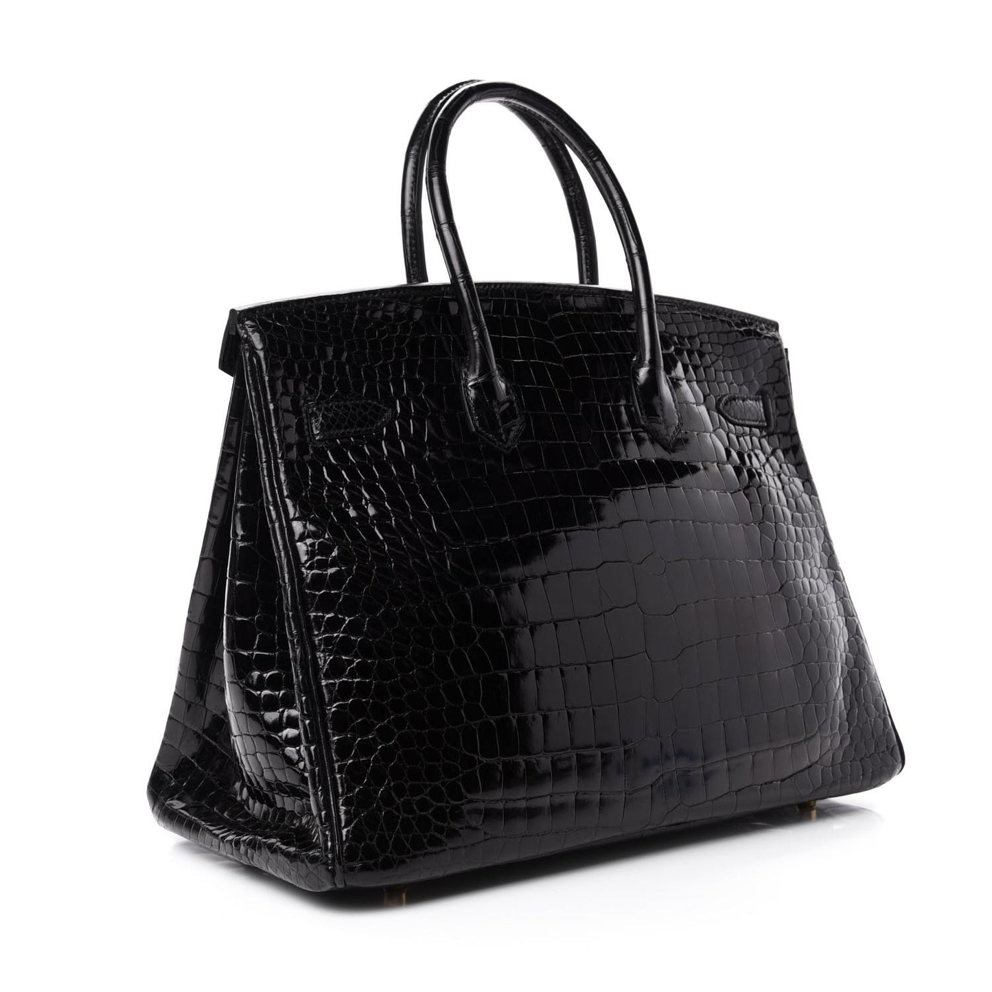 Shiny Porosus Crocodile Birkin 35 Black