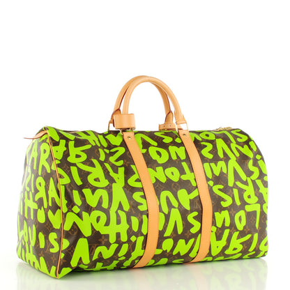 Louis Vuitton Monogram Graffiti Keepall 50 Green 3 of 7