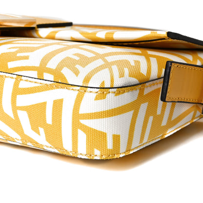 Fendi X SARAH COLEMAN Glazed Canvas Vitello King FF Vertigo Baguette 1997 Mimosa White 16 of 21