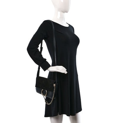 Chloe Suede Calfskin Small Faye Shoulder Bag Black 2 of 9