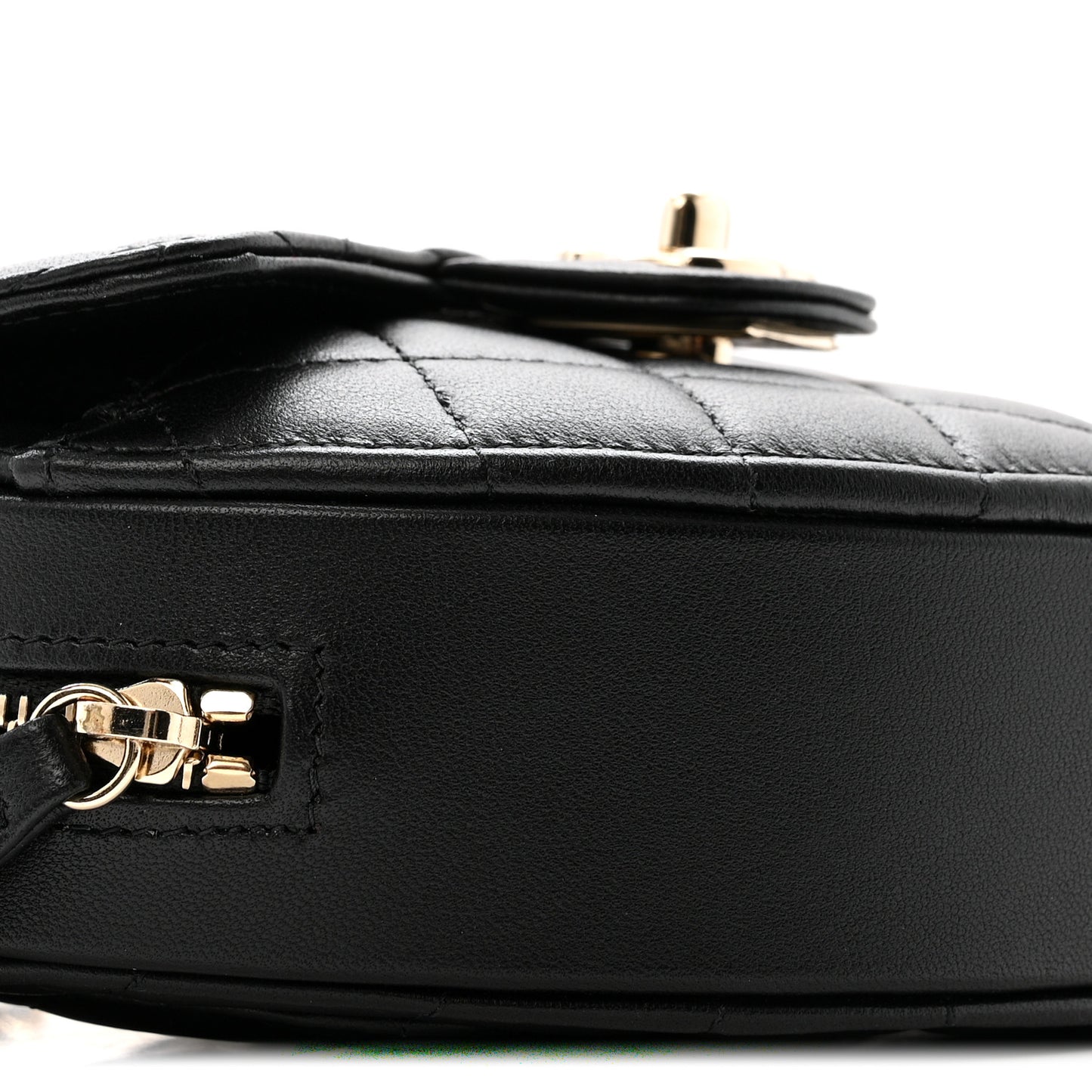 Lambskin Quilted CC In Love Heart Clutch With Chain Black