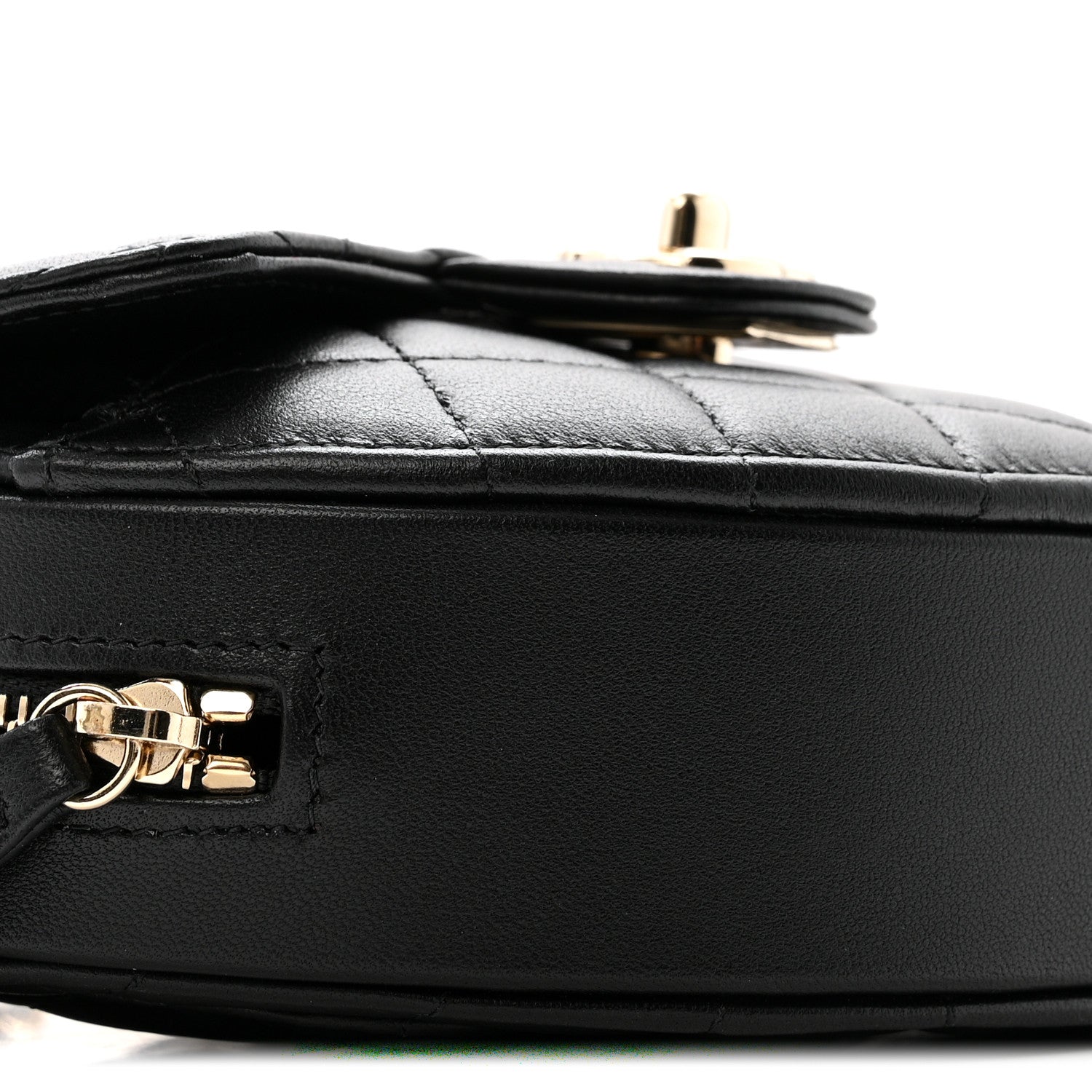 Chanel Lambskin Quilted CC In Love Heart Clutch With Chain Black 9 of 10