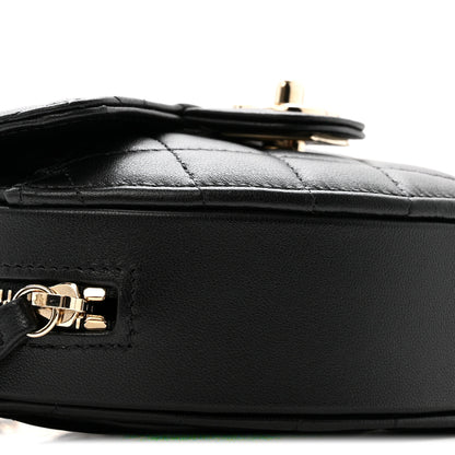 Chanel Lambskin Quilted CC In Love Heart Clutch With Chain Black 9 of 10