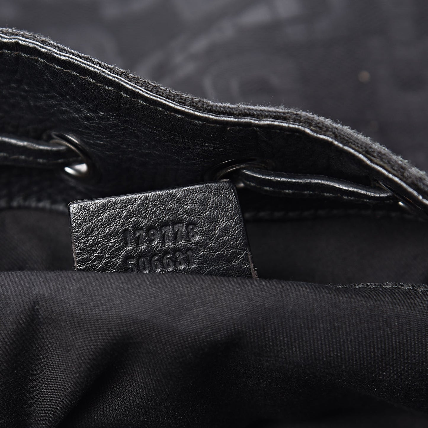 Horsebit Print Hobo Black