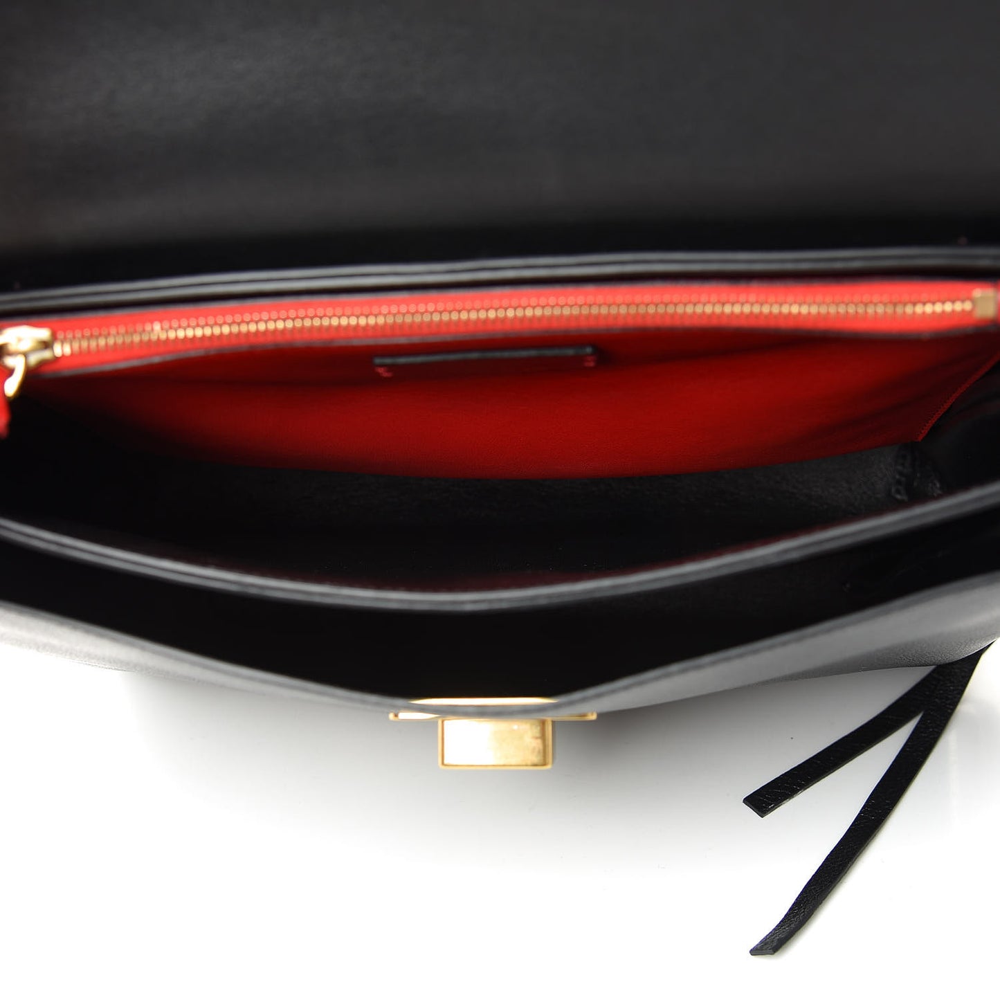 Smooth Calfskin Medium Vring Shoulder Bag Rouge Pur Cerise Black