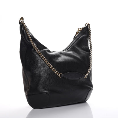 Gucci Pebbled Calfskin Medium Soho Chain Hobo Black 3 of 7