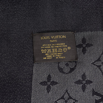Louis Vuitton Silk Lurex Wool Monogram Shine Shawl Black 5 of 7