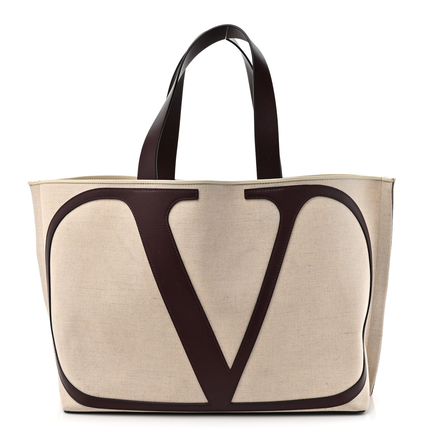 Valentino Garavani Canvas Large Escape Tote Natural Brown 1 of 13