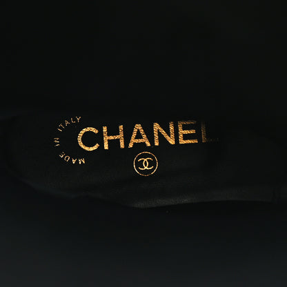 Chanel Lambskin Patent Cap Toe Medallion Chain Knee High Boots 39.5 Black 8 of 9