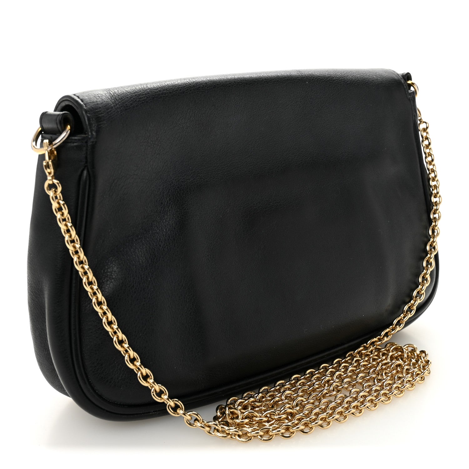 Fendi Vitello Flamingo Fendista Pouchette Crossbody Black 3 of 10