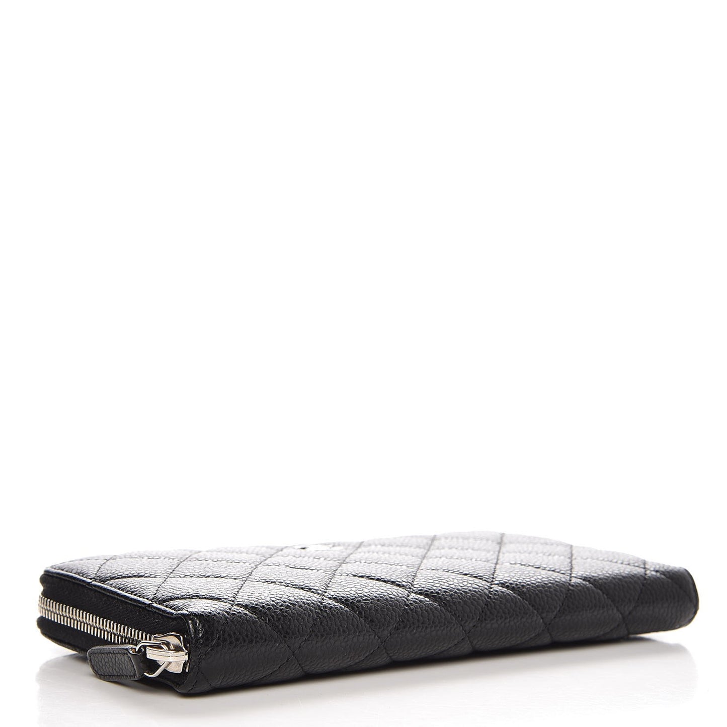 Caviar Quilted Large Gusset Zip Around Wallet Black