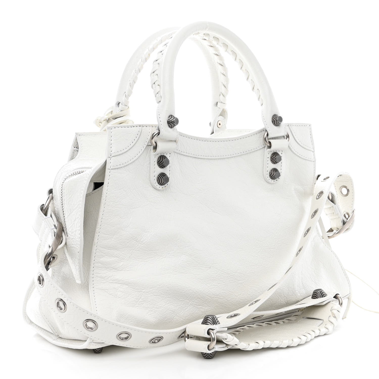 Balenciaga Agneau Arena Small Neo Cagole City Handbag Optic White 3 of 11