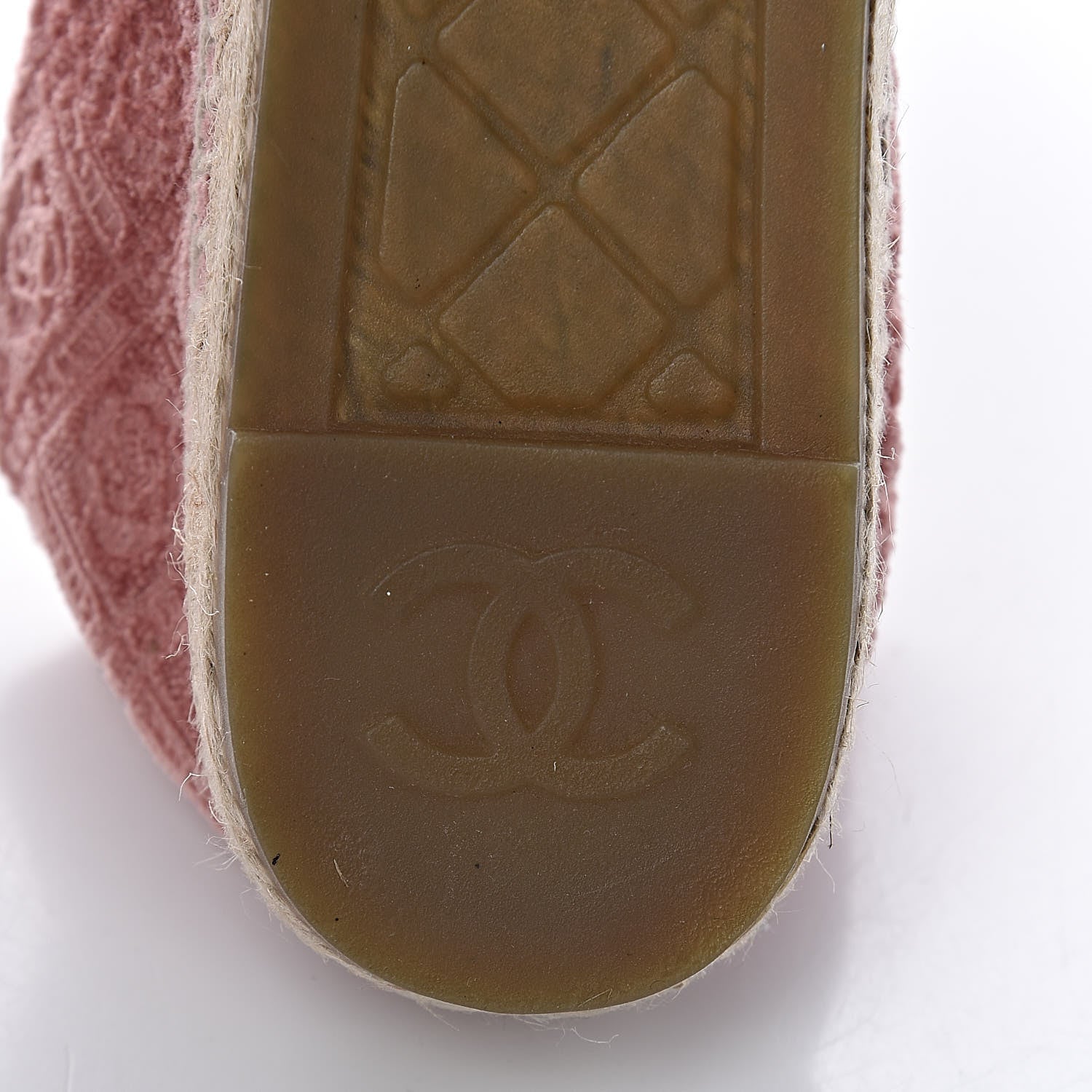 Chanel Velvet Grosgrain Quilted Camellia CC Espadrilles 37 Pink Black 7 of 11