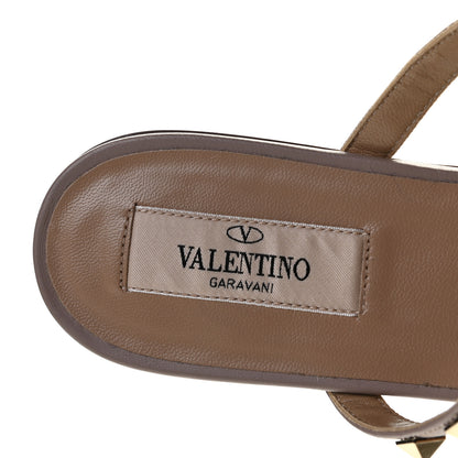 Valentino Garavani Calfskin Rockstud Flat Cage Mules 38 Opal Grey Poudre 11 of 11
