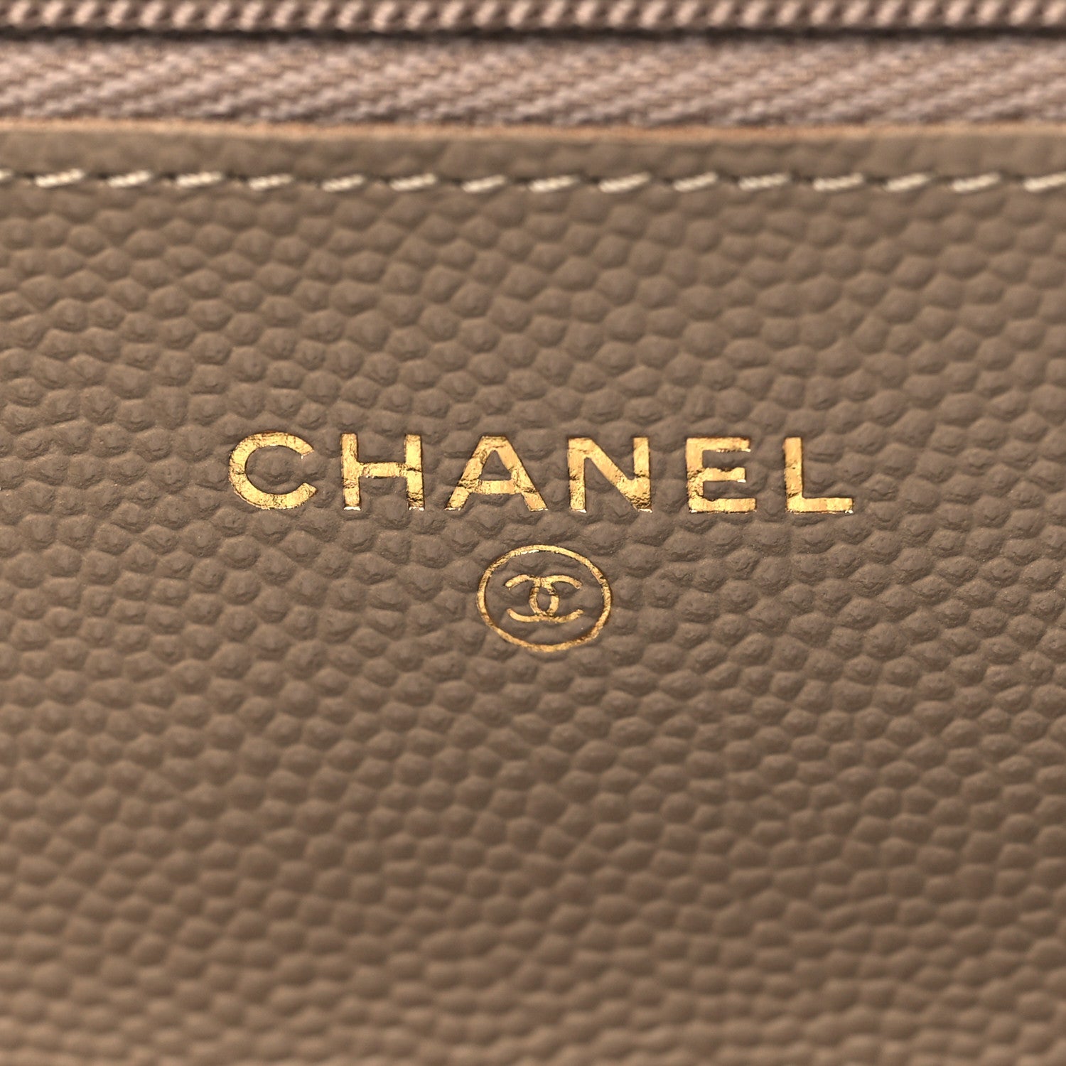 Chanel Metallic Caviar Quilted Wallet On Chain WOC Dark Gold 5 of 10