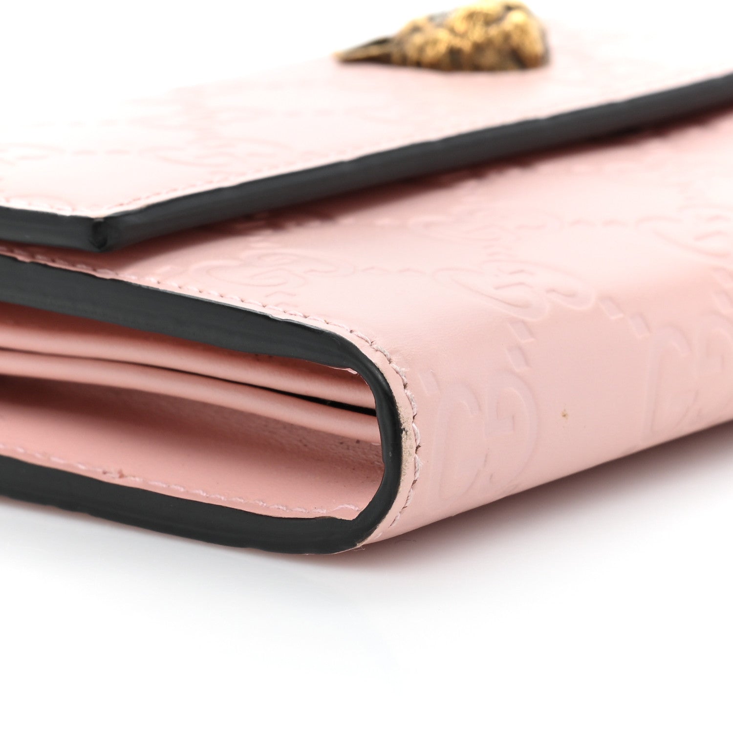 Gucci Guccissima Signature Crystal Cat Continental Flap Wallet Light Candy Pink 14 of 16