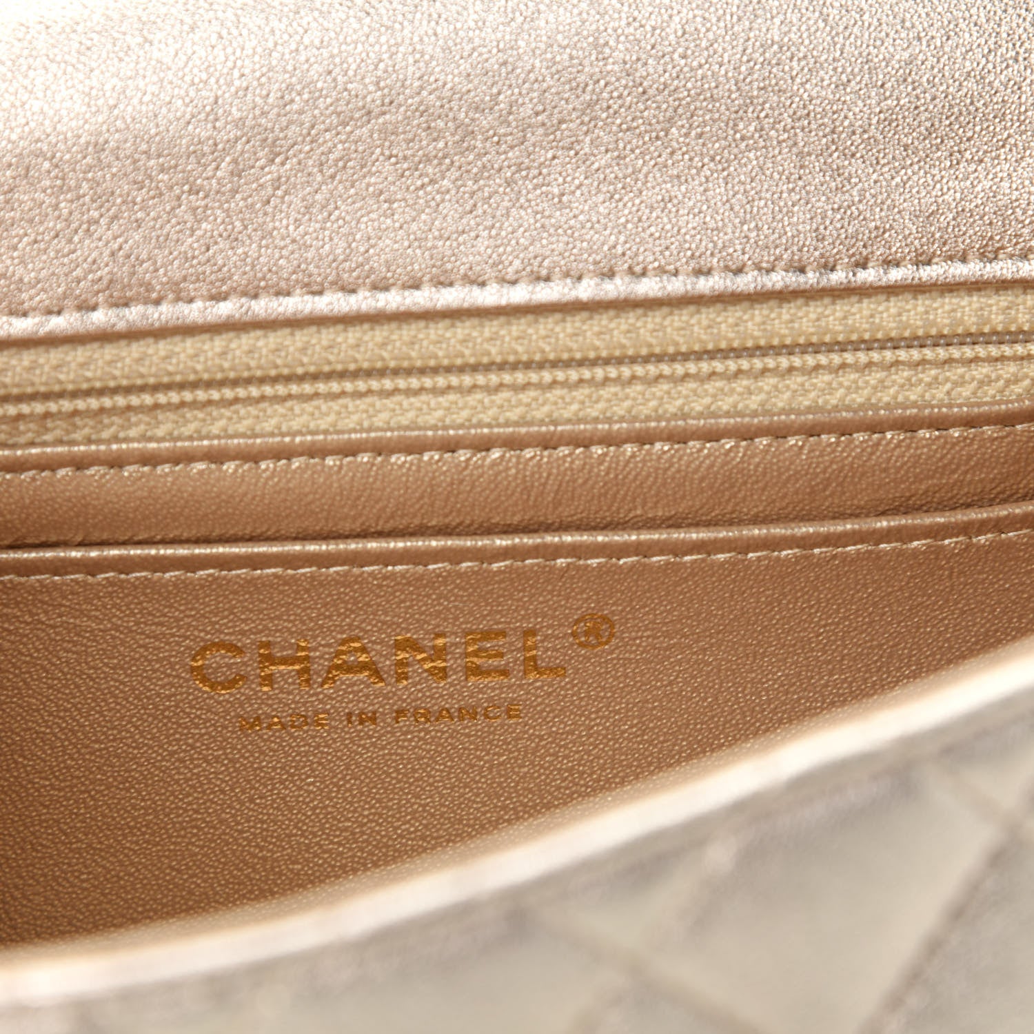 Chanel Metallic Lambskin Quilted Mini Square Flap Gold 8 of 10