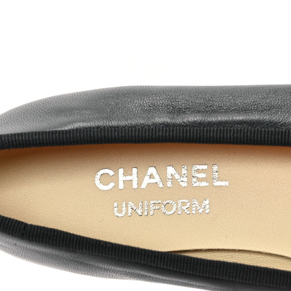 Chanel Lambskin Cap Toe CC Uniform Ballerina Flats 36.5 Black 7 of 10