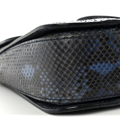 Gucci Snakeskin Small Jackie Shoulder Bag Blue 9 of 14