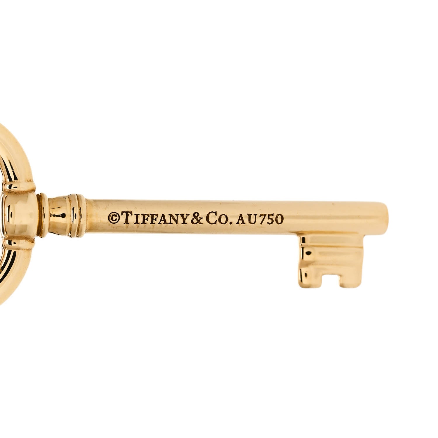 Tiffany 18K Yellow Gold Small Oval Key Pendant 4 of 4