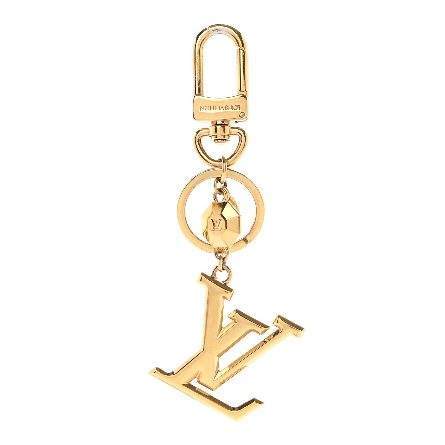 Louis Vuitton LV Facettes Bag Charm Key Holder Gold 1 of 4