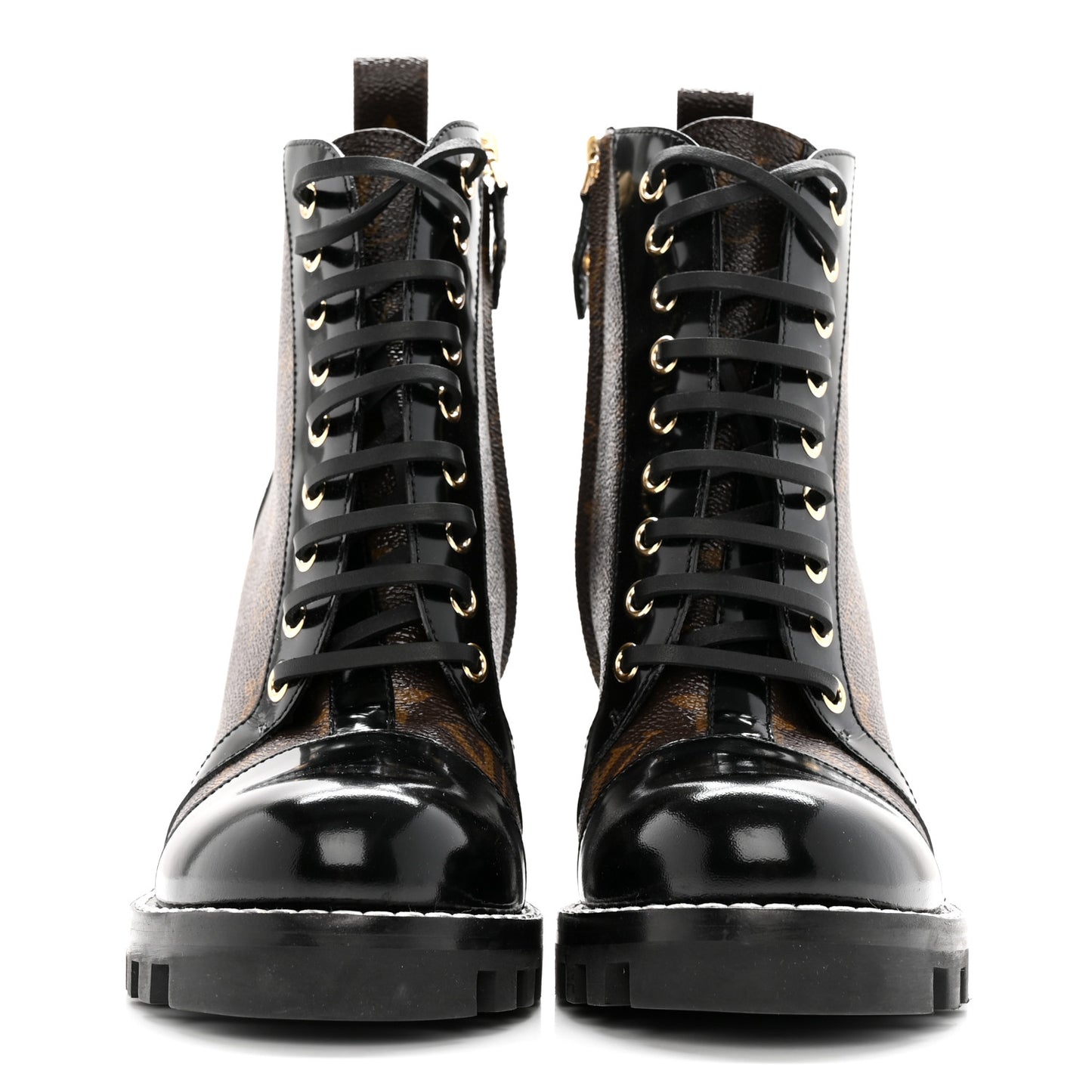 Patent Calfskin Monogram Star Trail Ankle Boots 37.5 Black