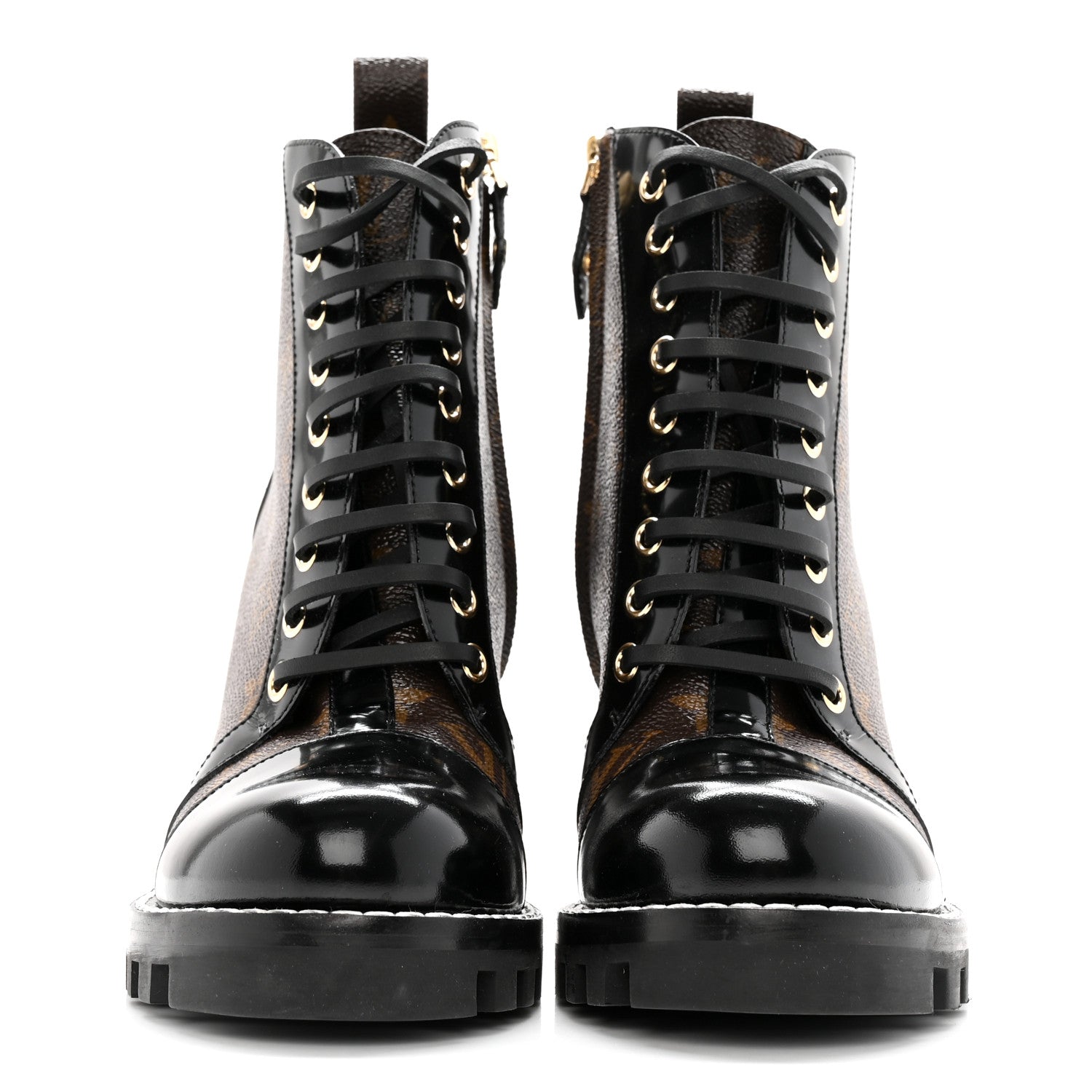 Louis Vuitton Patent Calfskin Monogram Star Trail Ankle Boots 37.5 Black 2 of 12