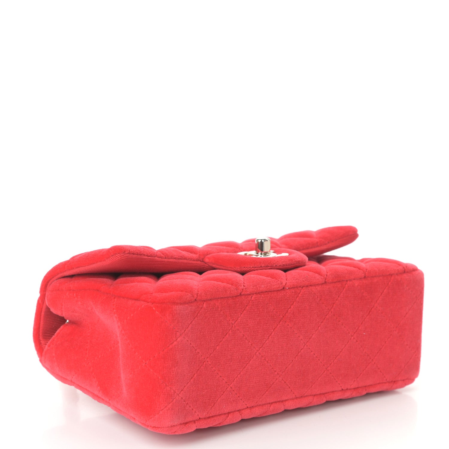 Chanel Velvet Quilted Mini Rectangular Flap Red 4 of 10