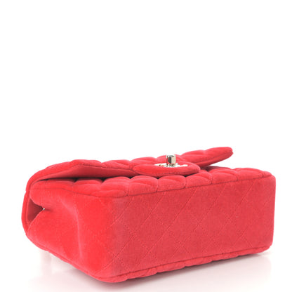 Chanel Velvet Quilted Mini Rectangular Flap Red 4 of 10