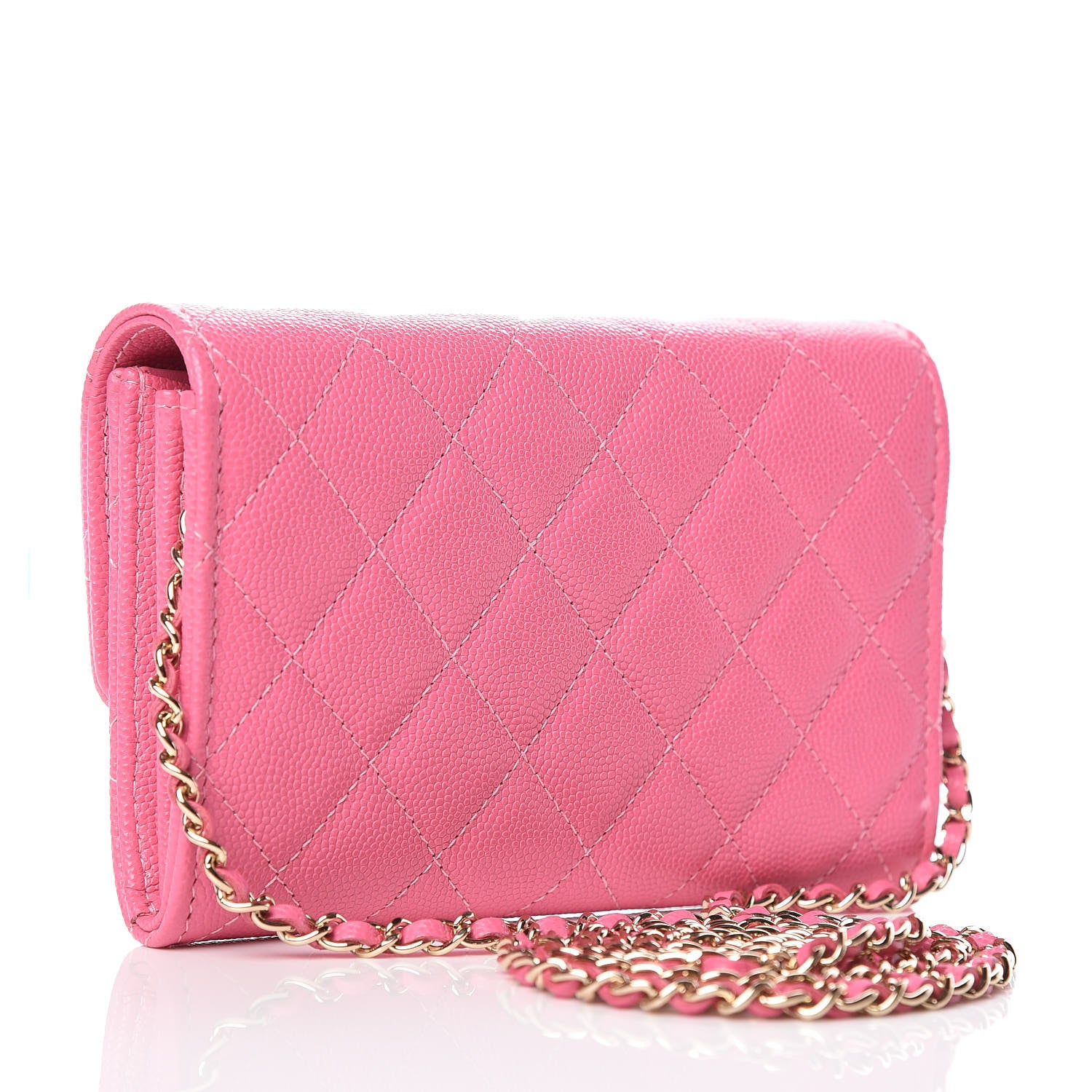 Chanel Caviar Quilted Clutch With Chain Pink 3 of 11