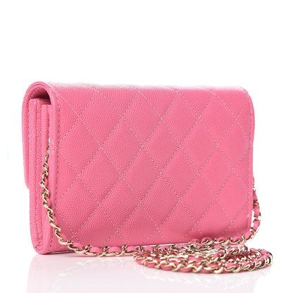 Chanel Caviar Quilted Clutch With Chain Pink 3 of 11