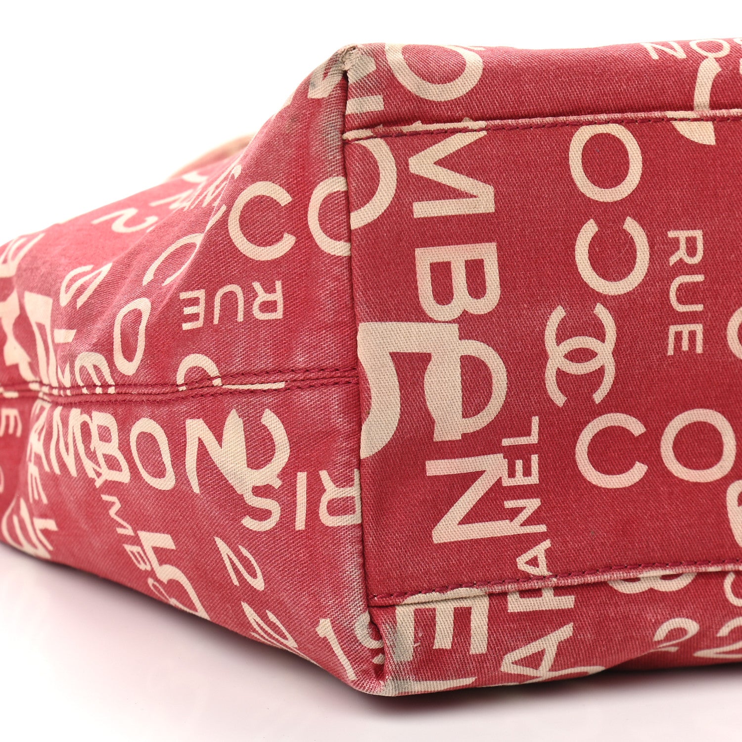 Chanel Canvas 31 Rue Cambon Beach Tote Red 8 of 10