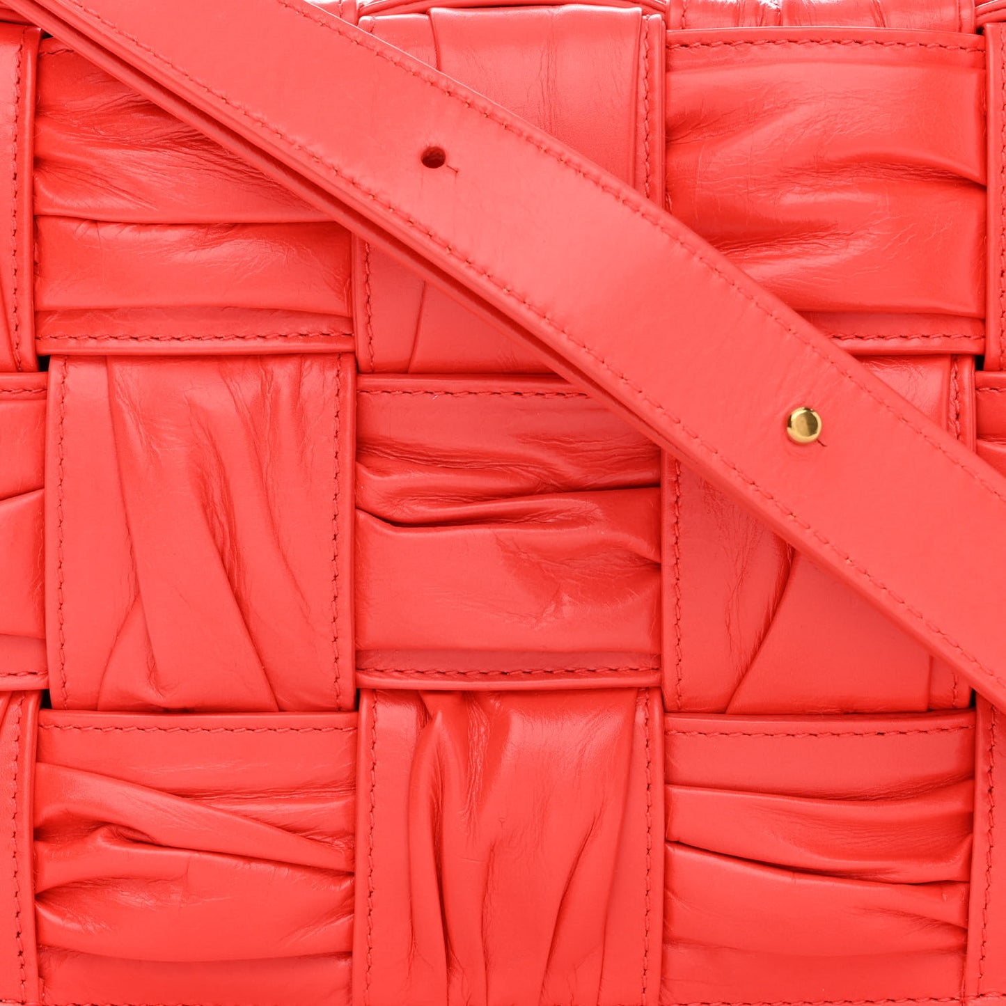 Calfskin Intreccio Plisse Cassette Crossbody Bag Sunburst