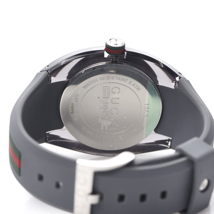 Gucci Stainless Steel Rubber 46mm Sync Web Quartz Watch Grey 5 of 6