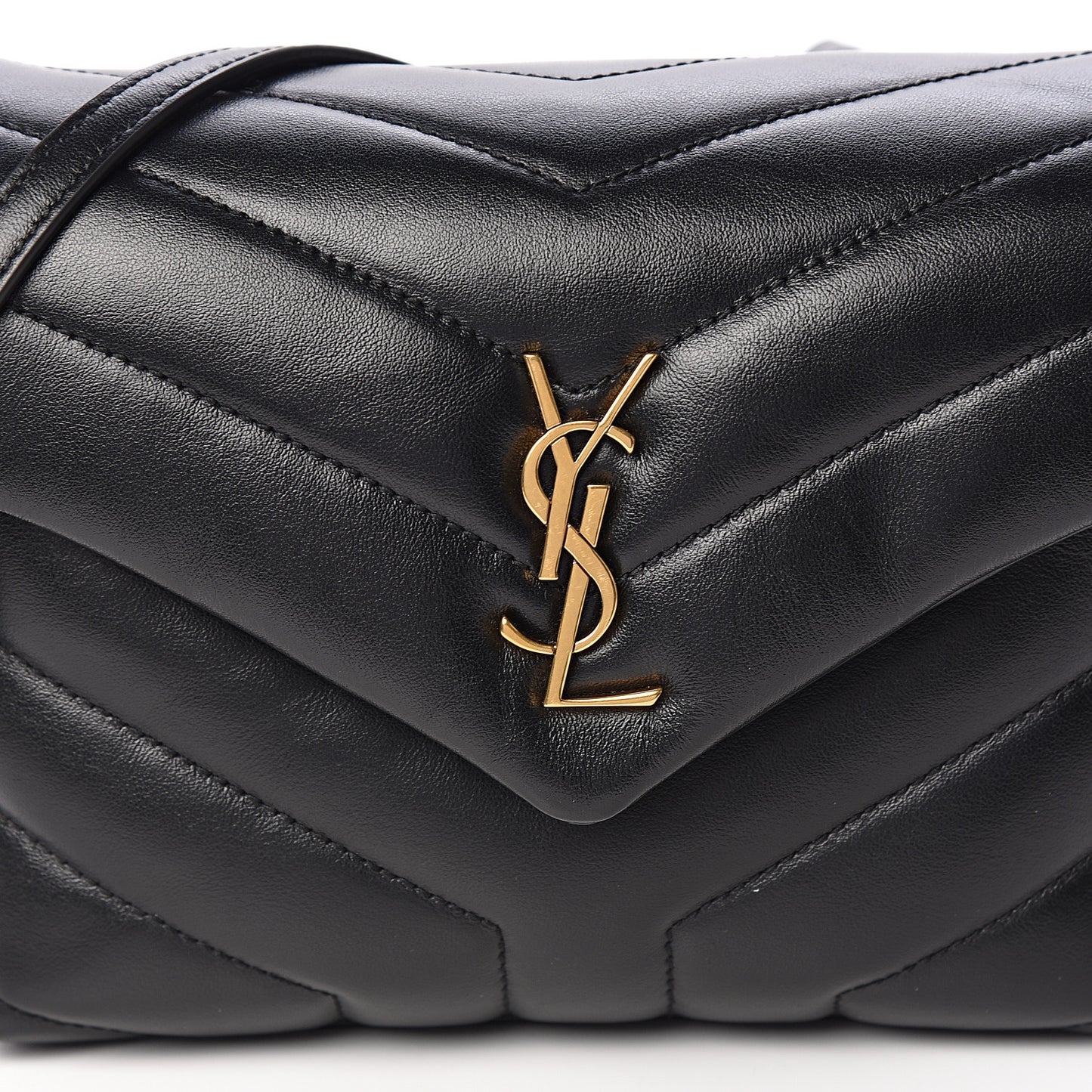 Calfskin Y Quilted Monogram Toy Loulou Crossbody Bag Black