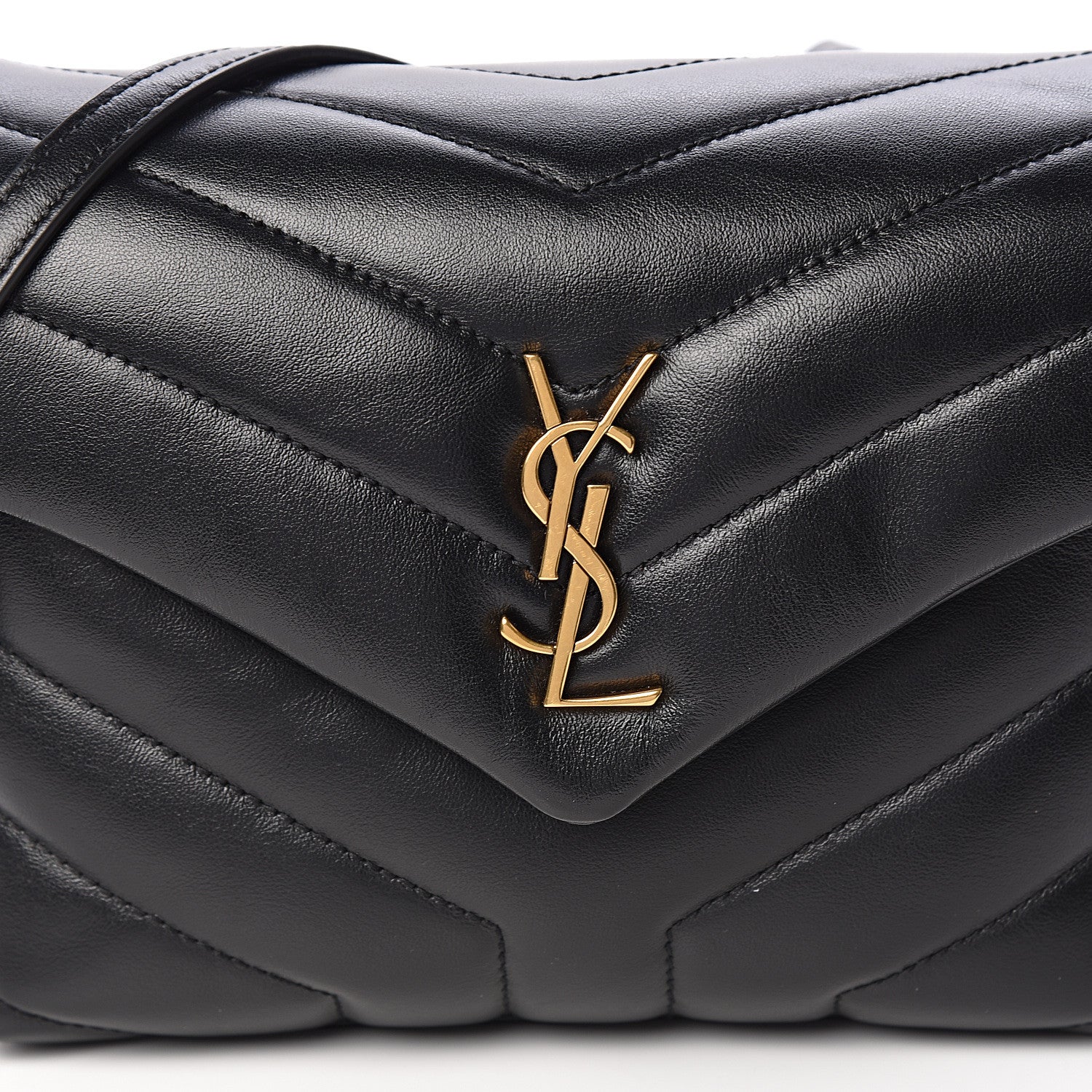 Saint Laurent Calfskin Y Quilted Monogram Toy Loulou Crossbody Bag Black 9 of 10