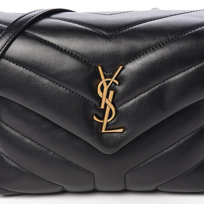 Saint Laurent Calfskin Y Quilted Monogram Toy Loulou Crossbody Bag Black 9 of 10