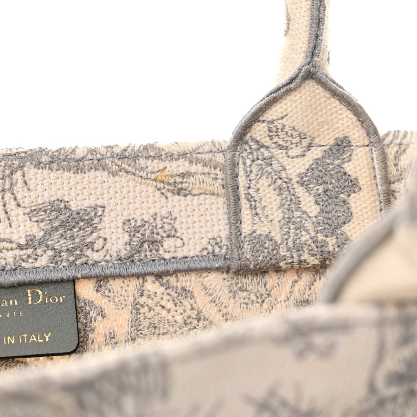 Canvas Embroidered Medium Dioriviera Toile De Jouy Book Tote Gray